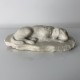 Scuplture en pierre chien couché Henri Chenot marbre ou albâtre.