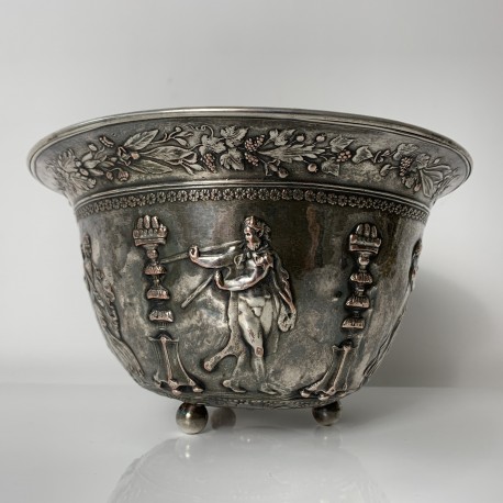 Coupe Saladier en dinanderie de cuivre argenté E F Caldwell New Work 1900