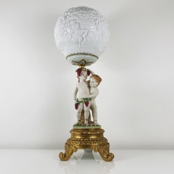 Lampe en Porcelaine a décor de chérubins Lithophanie Meissen
