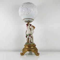 Lampe en Porcelaine a décor de chérubins Lithophanie Meissen