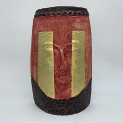 Rare masque style africain en céramique techniques mixtes (no capron accolay)