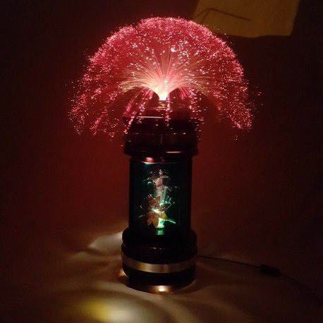 Lampe fibre verre optique tournante fiber optic lamp 70's vintage