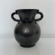 Vase a anses céramique noir jaune vintage DLG Elchinger Chambost