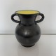 Vase a anses céramique noir jaune vintage DLG Elchinger Chambost
