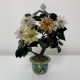 Arbre bouquet en pierre dure sculplté chine email cloisonné Chine XXe