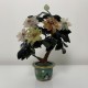 Arbre bouquet en pierre dure sculplté chine email cloisonné Chine XXe