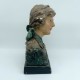 Buste de femme en platre polychrome La Tendresse Anton Nelson Art Nouveau