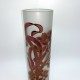 Vase rouleau en verre peint et doré decor floral inspiration art nouveau