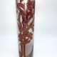 Vase rouleau en verre peint et doré decor floral inspiration art nouveau