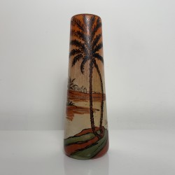 Petit vase soliflore décor peint facon Legras orientaliste orientalisme JEM