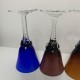 Lot de 7 verres a pied torsadé verre soufflé multicolore Murano