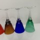 Lot de 7 verres a pied torsadé verre soufflé multicolore Murano