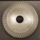 Plafonnier en verre texturé et metal doré