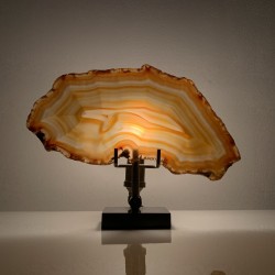 Lampe Veilleuse vintage avec son diffuseur en tranche d'agate