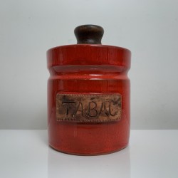 Pot a tabac en céramique rouge des frères Cloutier