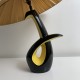 Lampe en céramique bicolore noire et jaune vintage