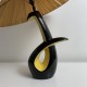 Lampe en céramique bicolore noire et jaune vintage