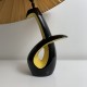 Lampe en céramique bicolore noire et jaune vintage