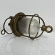 Lampe marine ancienne bronze et verre genre holophane ideal deco industrielle
