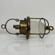 Lampe marine ancienne bronze et verre genre holophane ideal deco industrielle