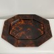 Plateau de service vintage écaille tortue hexagonal DLG Mercier Christian Dior