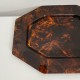 Plateau de service vintage écaille tortue hexagonal DLG Mercier Christian Dior