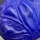 Vase de style art déco en verre bleu dépoli