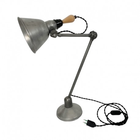 Lampe de bureau ou d’atelier Mazda patine graphite dans le style de jielde gras