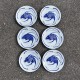 Lot de 6 assiettes en tole emaillée Goldfish Carpe koi Enamelware