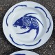 Lot de 6 assiettes en tole emaillée Goldfish Carpe koi Enamelware