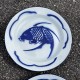 Lot de 6 assiettes en tole emaillée Goldfish Carpe koi Enamelware