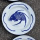 Lot de 6 assiettes en tole emaillée Goldfish Carpe koi Enamelware