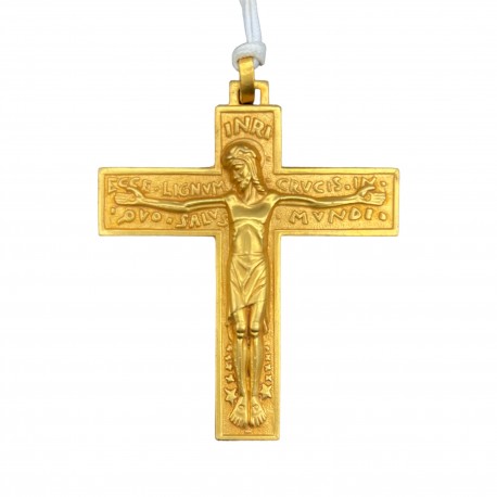 Pendentif croix crucifix en bronze Fernand Py Art Deco