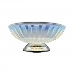 Coupe en verre pressé opalescent modele Chrysantheme de Andre Hunebelle