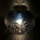 Pied de lampe en verre bleu décor degagé Vianne France dlg Gallé Daum