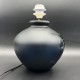 Pied de lampe en verre bleu décor degagé Vianne France dlg Gallé Daum