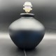 Pied de lampe en verre bleu décor degagé Vianne France dlg Gallé Daum