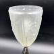 Lampe Art deco fer forgé tulipe en verre dépoli