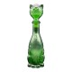 Bouteille carafe italienne en verre de couleur bleu  en forme de chat Genie Bottle