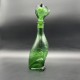 Bouteille carafe italienne en verre de couleur bleu  en forme de chat Genie Bottle