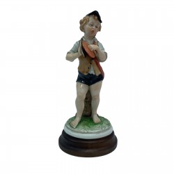 Figurine en porcelaine Galos musicien enfant gavroche joueur de cymbale