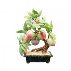 Pecher Arbre miniatures en pierres dures Chine, Milieu XXe