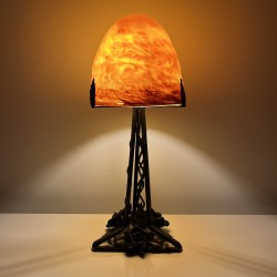 Lampe champignon style Art Deco Verre Marmoréen