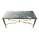 Table basse pietement en bronze doré etn plateau en marbre vert style Jansen Charles