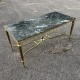 Table basse pietement en bronze doré etn plateau en marbre vert style Jansen Charles