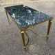 Table basse pietement en bronze doré etn plateau en marbre vert style Jansen Charles