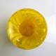 Vase en verre soufflé jaune moucheté