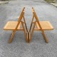 Paire de chaises pliantes en bois vintage