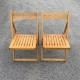 Paire de chaises pliantes en bois vintage