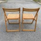 Paire de chaises pliantes en bois vintage